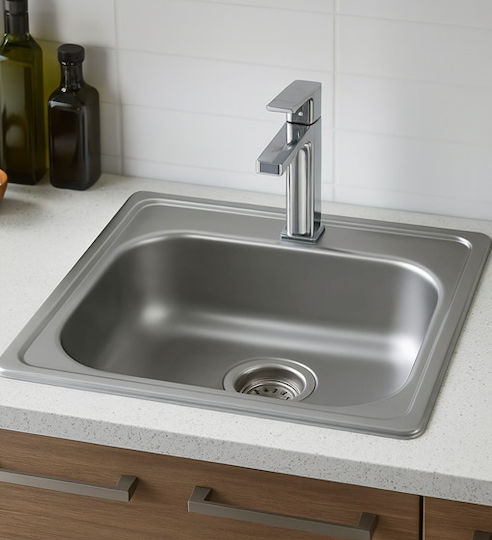 Donau DE 123 Ένθετος Inox Σατινέ Μ50xΠ50cm Ασημί