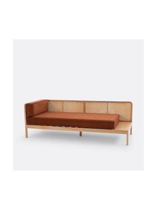 Scillia Τριθέσιος Καναπές Καφέ 193x75.5x65.5εκ.