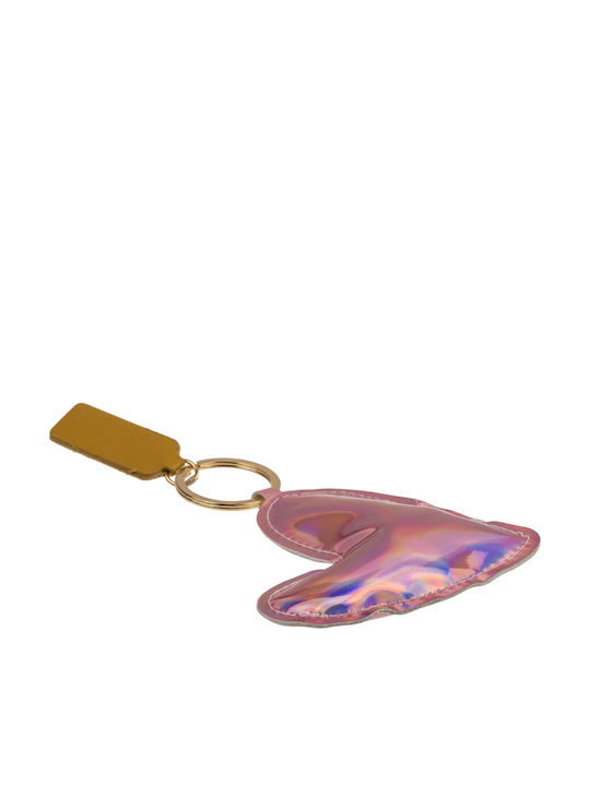 Metal Keychain, Heart, Approx. 14.5 X 7.5 cm, 4 Colors, PU Leather, 24/display