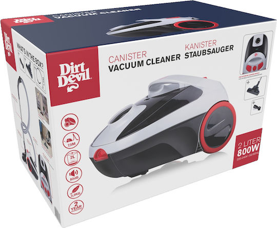 Dirt Devil DD2001 Aspirator 800W cu sac 2lt Albă
