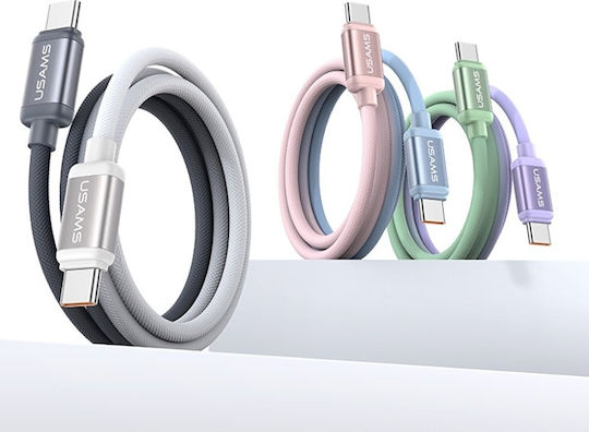 Usams Series Braided USB 2.0 Cable USB-C male - USB-C 60W PD Πράσινο 1.2m SJ756USB02