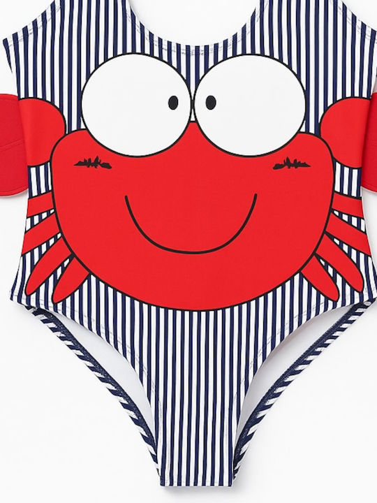 Disney Blue Red Crab Παιδικό Μαγιό Ολόσωμο Blue Red