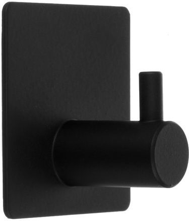 Single Wall-Mounted Bathroom Hook 2.5x4.5cm Black Single Wall-Mounted Bathroom Hook 2.5x4.5cm Black