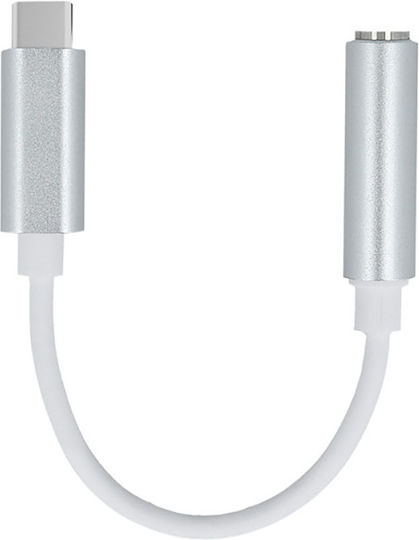 Partel Usb-C Männlich Zu 3.5mm Weiblich Audio Konverter Silber