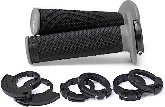 Emduro Mx D200 D-Lock Paar Motorradleder und Lenkergewichte Schwarz Grau Lock On Griffe D20046c4052h8-0 Domino
