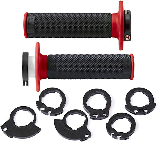 Mânere Pereche Emduro Mx D200 D-lock Negre Roșii Lock On Grips D20046c4042h8-0 Domino