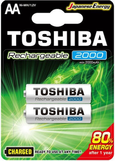 Toshiba Επαναφορτιζόμενες Μπαταρίες AA 2000mAh 2τμχ