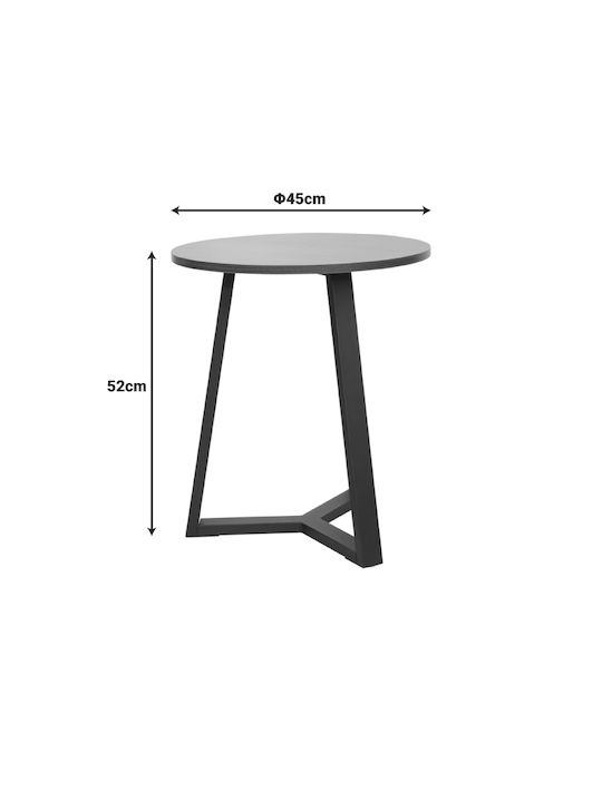 Round Side Table Trepolo from Solid Wood Walnut L45xW45xH52cm.