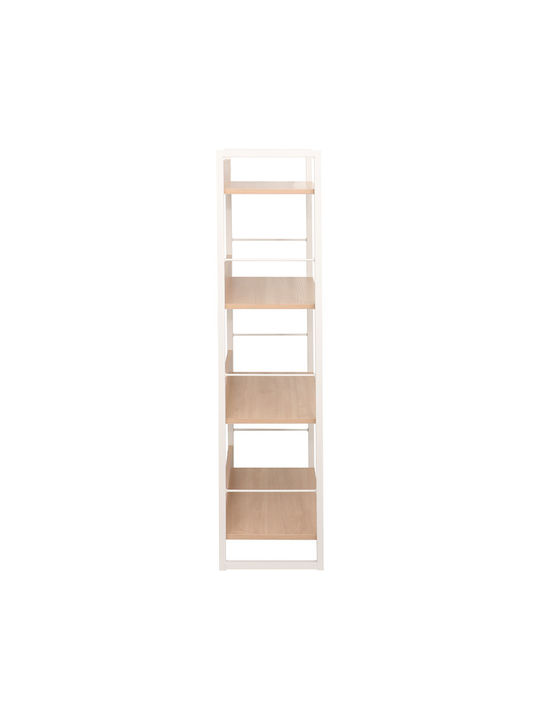 Bookcase Dorfie Natural, White 70x30x124.5cm
