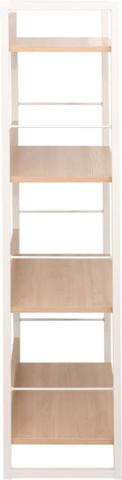 Bibliothek Dorfie Natural, White 70x30x124.5cm