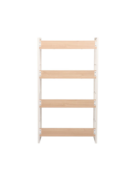 Bookcase Dorfie Natural, White 70x30x124.5cm