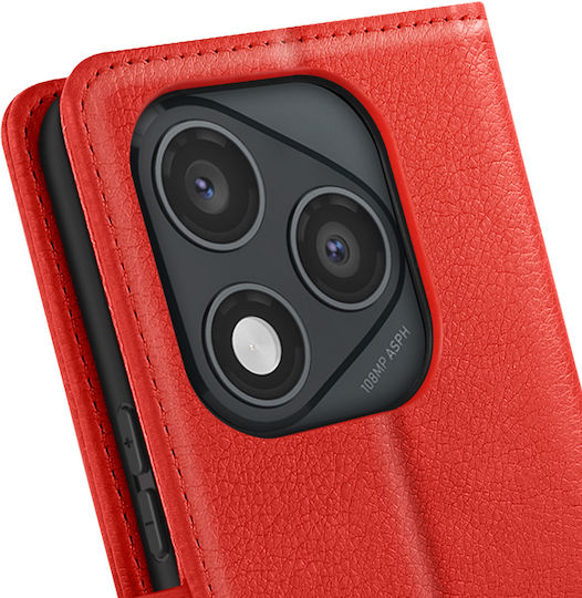 Avizar Case Honor 400 Lite Clapet Wallet Video Holder Red
