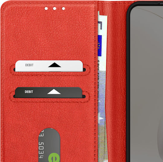 Avizar Case Honor 400 Lite Clapet Wallet Video Holder Red