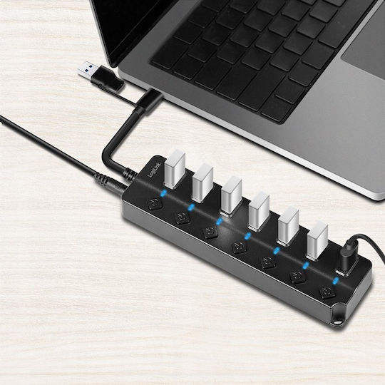 LogiLink USB Хъб с 7 USB 3.2 Порта и USB-A Връзка