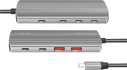 LogiLink Hub 5 Θυρών USB 3.2 με σύνδεση USB-C Γκρι