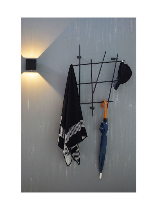 Art and Metal Agățător De Perete Metalic Negru 55x12x75cm