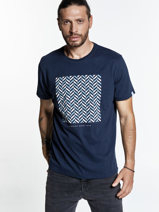 Τύπωμα Mosaic T-shirt Navy Μπλε