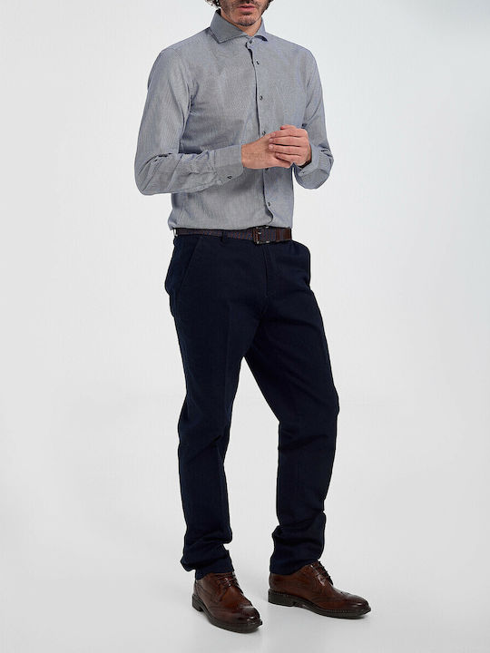 Men's Suit Trousers Slim Fit Navy Blue