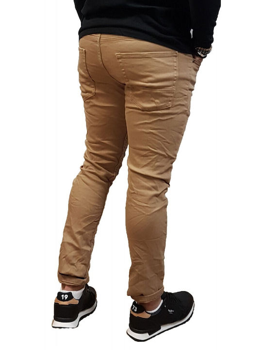 Pantaloni cu Croială Slim Beige