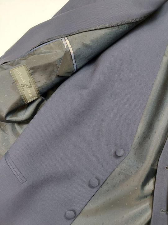 Costum Bărbați Cu vestă Blue