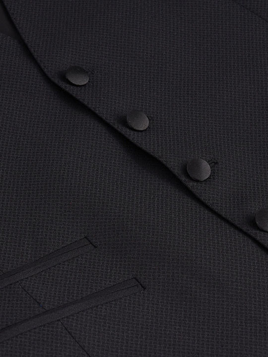 Men's Suit with Vest Black.