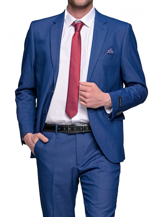 Herrenanzug mit Weste Bräutigamanzug mit Schlank Passform Blau