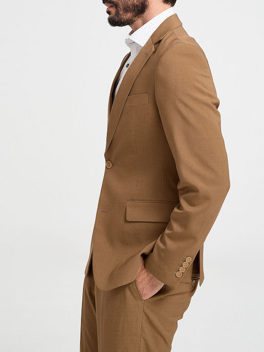 Men's Summer Suit Regular Fit Brown