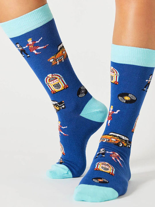 Besocks Berockabilly Organic Cotton Socks Blue 52us0000058-bl