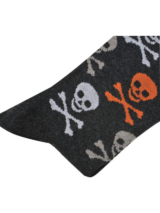Dream Socks Ανδρικές Κάλτσες με Σχέδια ΓΚΡΙ ΣΚΟΥΡΟ