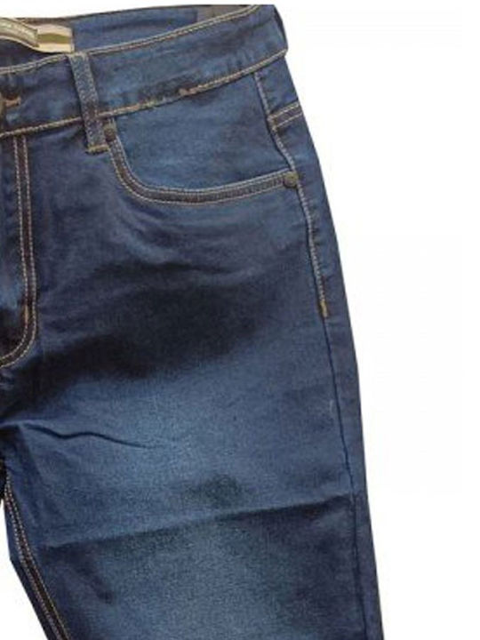 Men's Elastic Jeans Pants with Relaxed Fit Blue