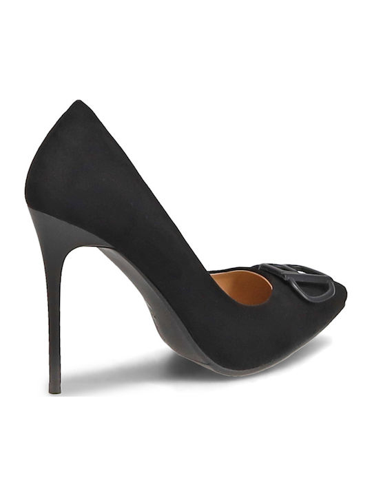 Suede Black Heels