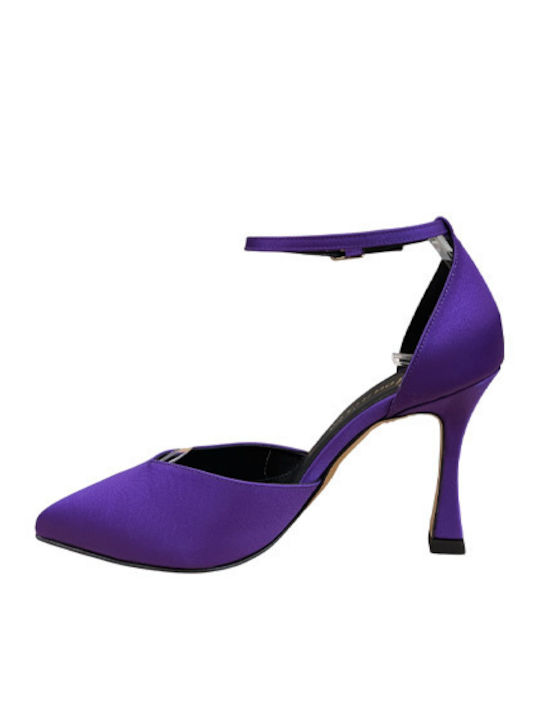 Pantofi cu toc cu Curea Violet