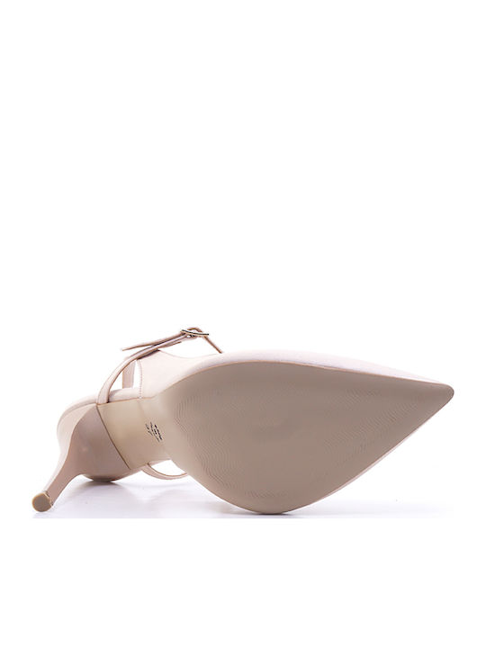 Beige Heels with Strap Women's