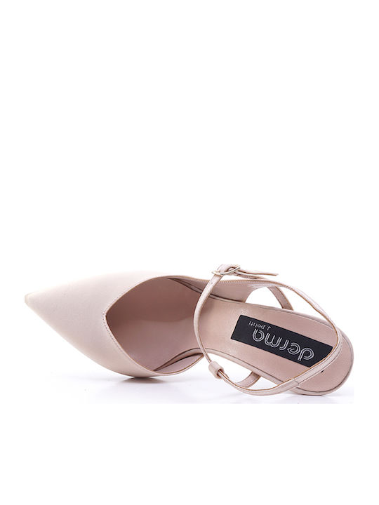 Beige Heels with Strap Women's
