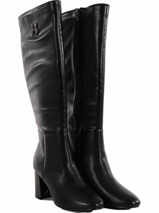 Patent Leather Medium Heel Women's Boots Black