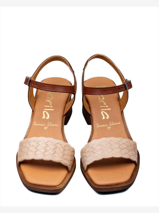 Leather Sandals Beige