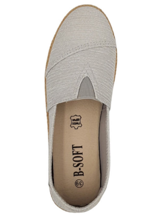 Din material textil Espadrile dama în culoarea Argintiu
