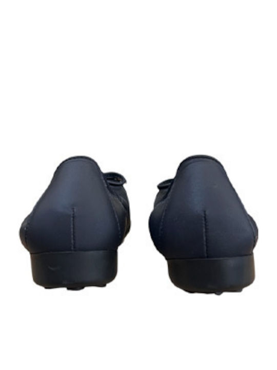 Leather Ballerinas Navy Blue