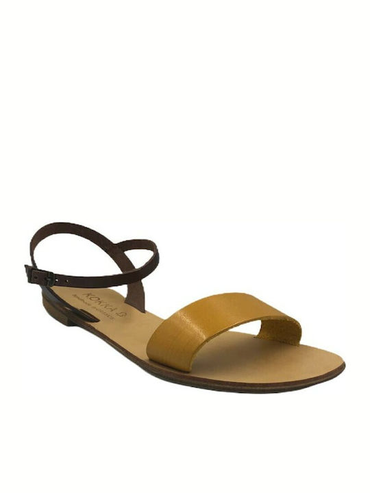 Women's Flat Sandals in Brown Color