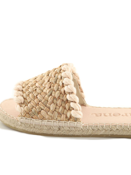 Women's Flat Sandals in Beige Color