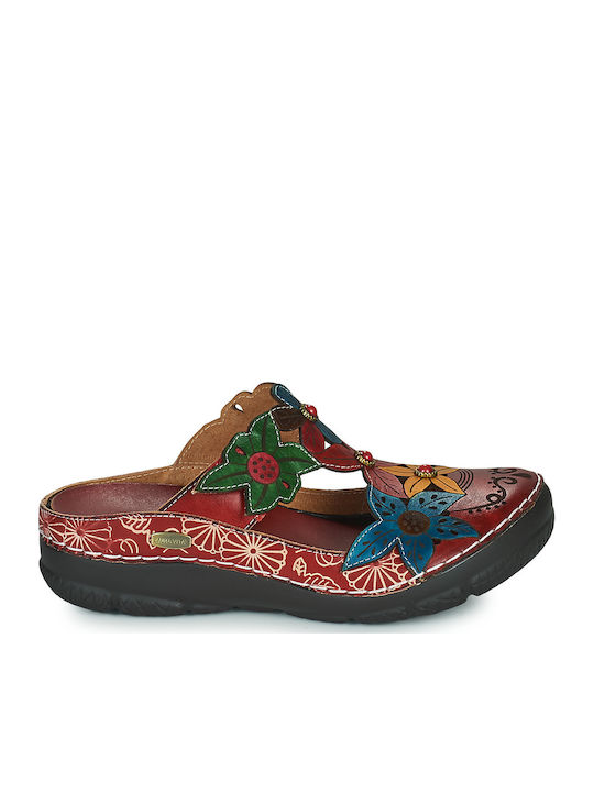 Flat Mules in Red Color