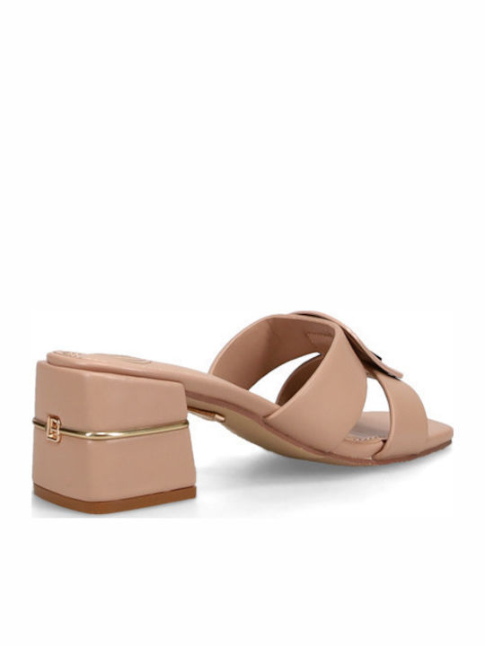 Lab Mules mit Chunky Hoch Absatz in Rosa Farbe