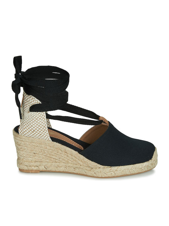 Granda Platforme Dama Tip Espadrile Negre