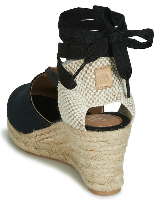Granda Platforme Dama Tip Espadrile Negre