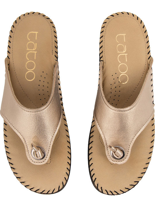 De2050 Women's Leather Platform Shoes Gold