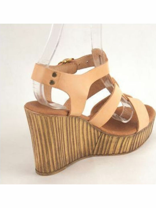Damenplattformen Beige
