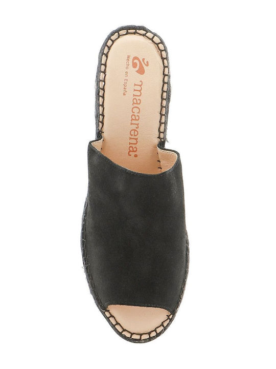 2 Serraje Women's Suede Platform Wedge Sandals Black