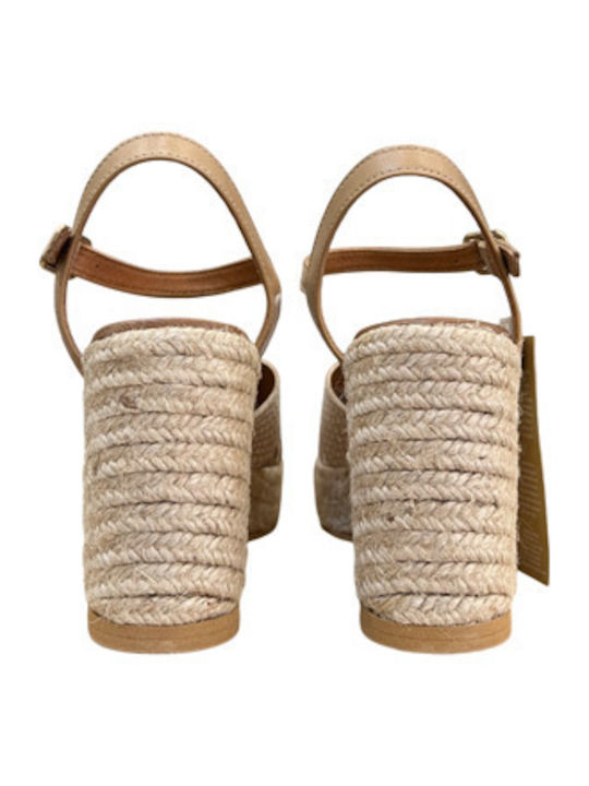 Damenplattformen im Espadrilles-Stil Beige