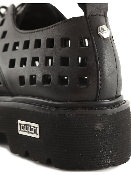 Women's Leather Oxford Shoes Black