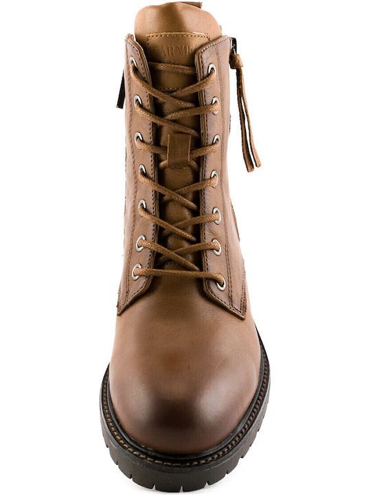 Leather Women's Ankle Boots Brown